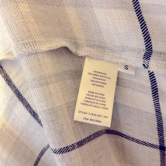 Anthropologie Cloth and Stone Plaid Gray Flannel - Picture 6 of 6